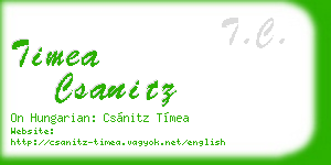 timea csanitz business card